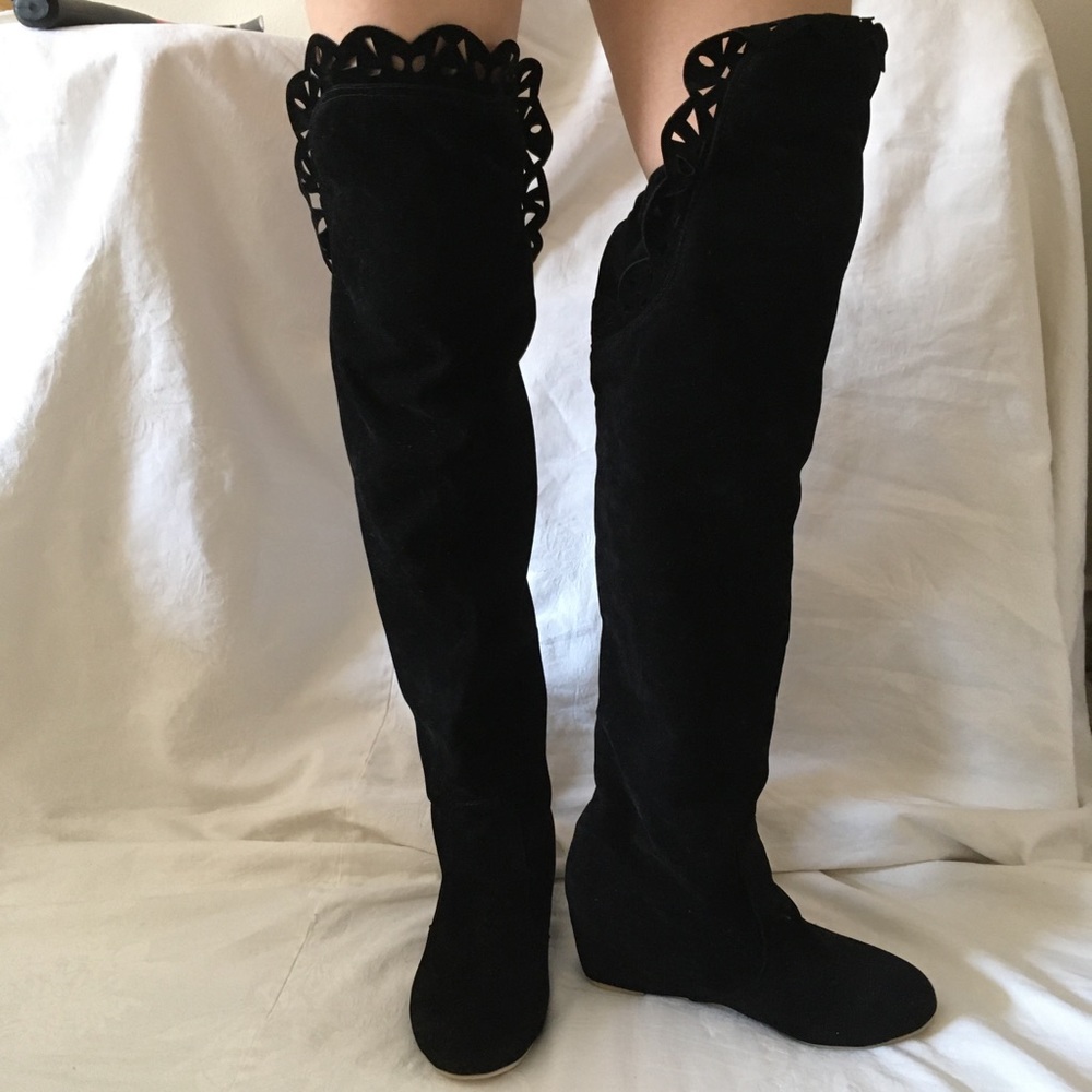 Black Knee High Boots NWOT